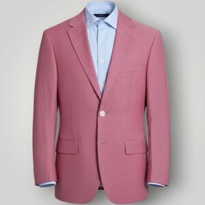 TOMMY HILFIGER Mens Blazer Sport Coat Two Button Suit Jacket 38R Pink Cotton